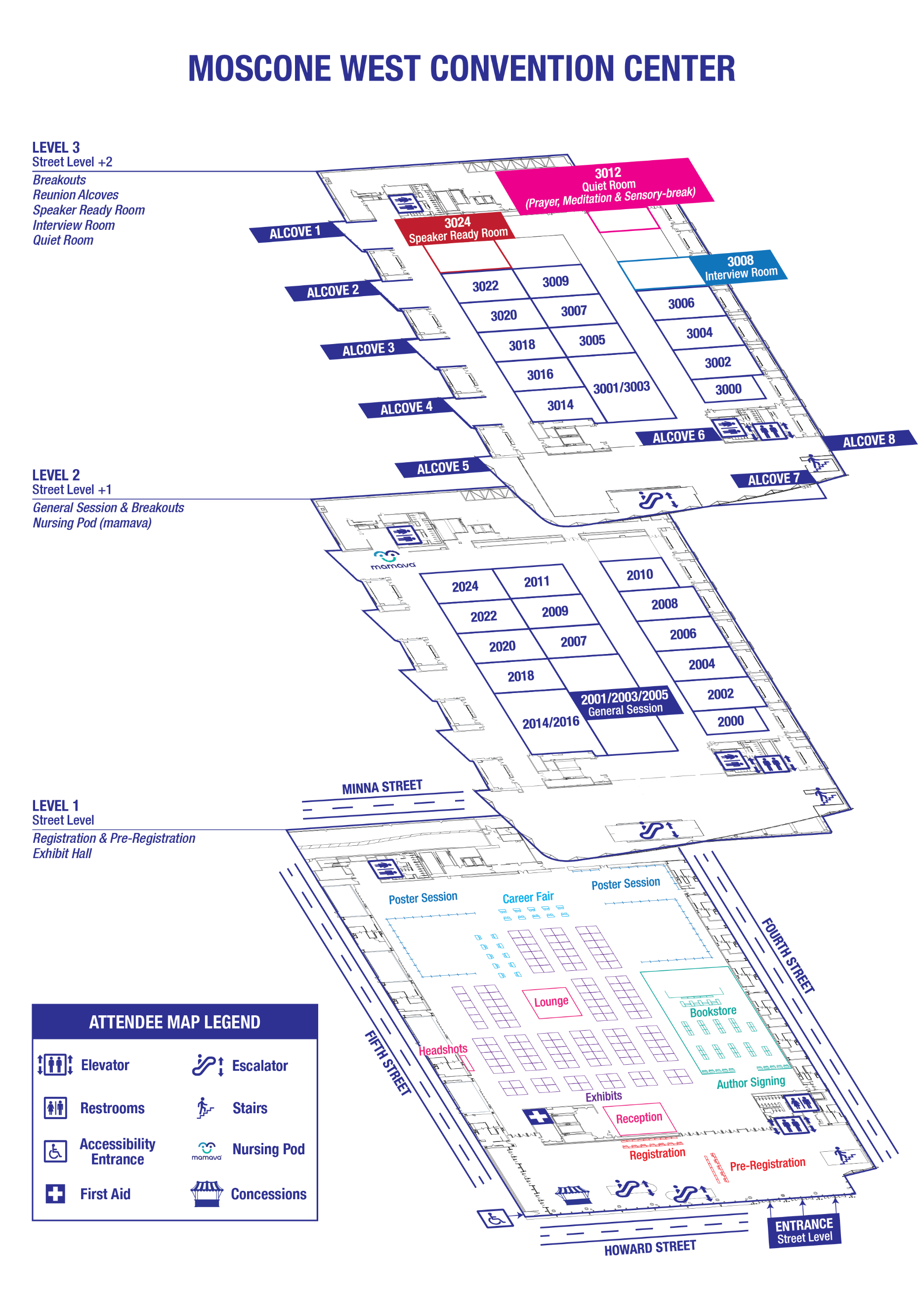 Moscone Center West – All Levels